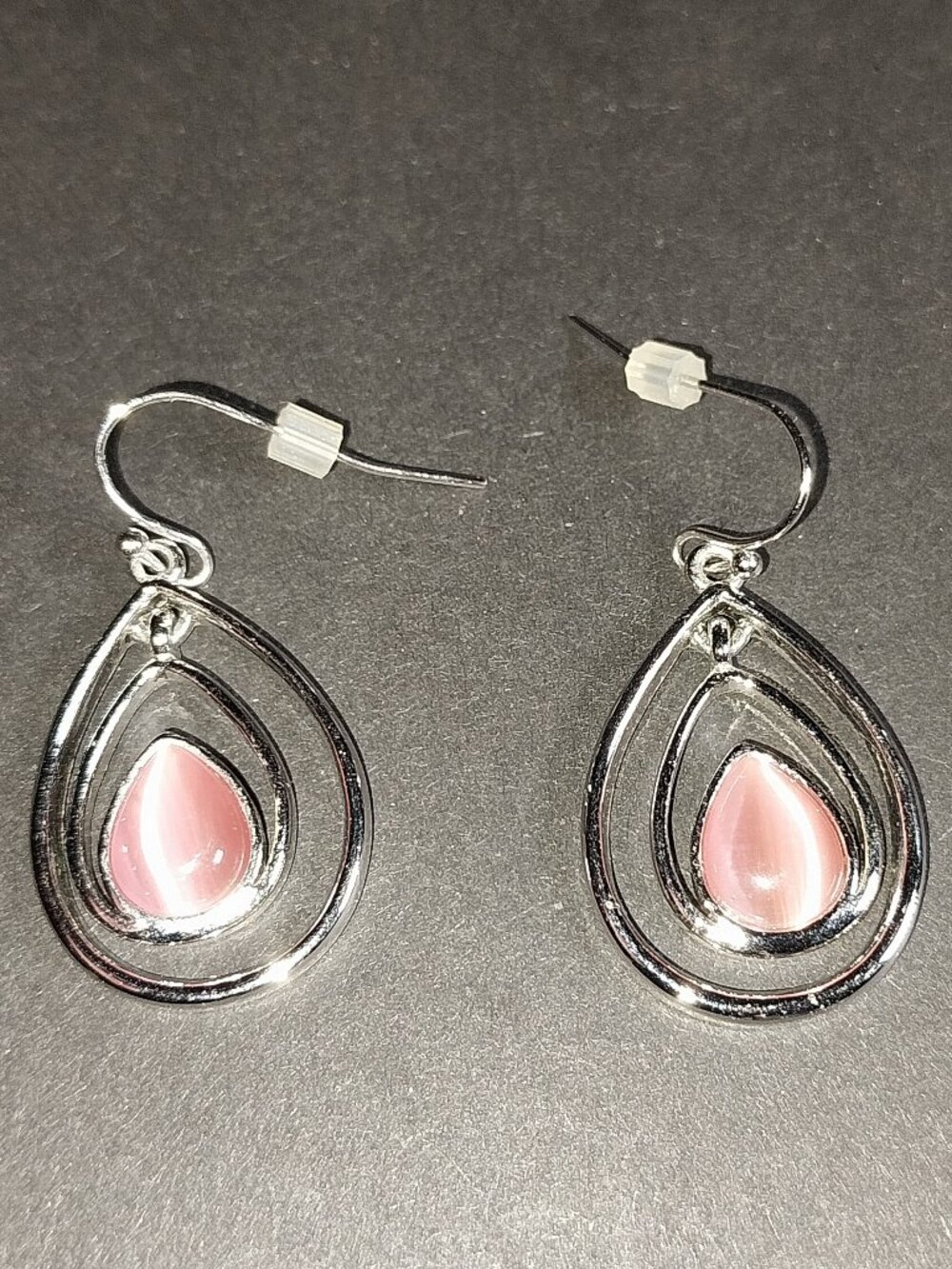 Silver Tone and Pink Earrings BY Lia Sophia